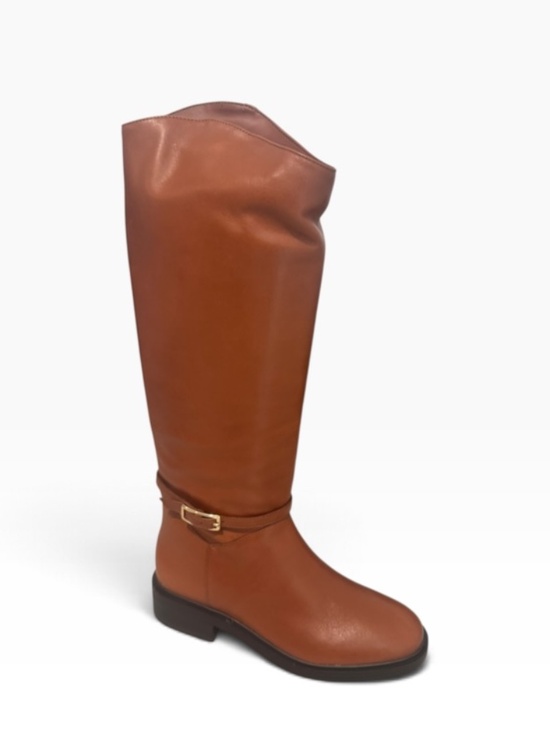 Arezzo Shoes - Arezzo Women's Atanado Low Block Leather Boots, Roast Caramel Size 5.5B - NWB